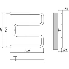 Водяной полотенцесушитель Grota Kamelo 600х600 Хром