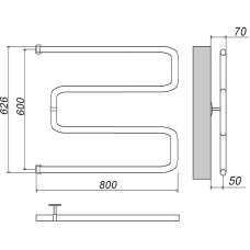 Водяной полотенцесушитель Grota Kamelo 600х800 Хром