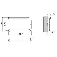 Водяной полотенцесушитель Grota Modesto 32х40 Хром