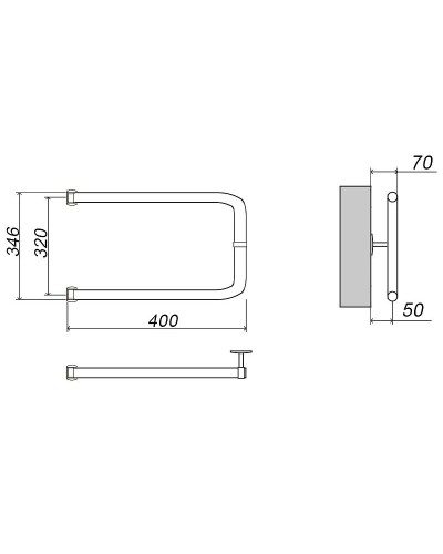Водяной полотенцесушитель Grota Modesto 32х40 Хром