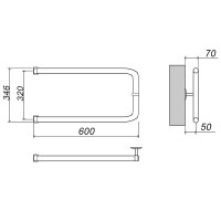 Водяной полотенцесушитель Grota Modesto 32х60 Хром