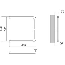 Водяной полотенцесушитель Grota Modesto 50х40 Хром