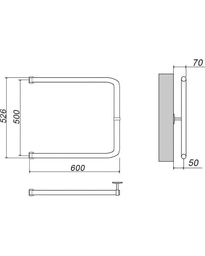 Водяной полотенцесушитель Grota Modesto 50х60 Хром