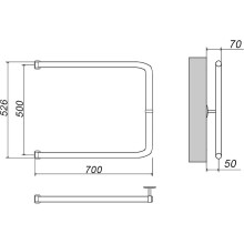 Водяной полотенцесушитель Grota Modesto 50х70 Хром