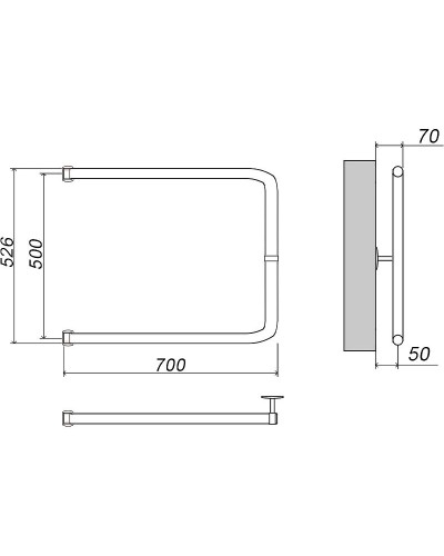 Водяной полотенцесушитель Grota Modesto 50х70 Хром