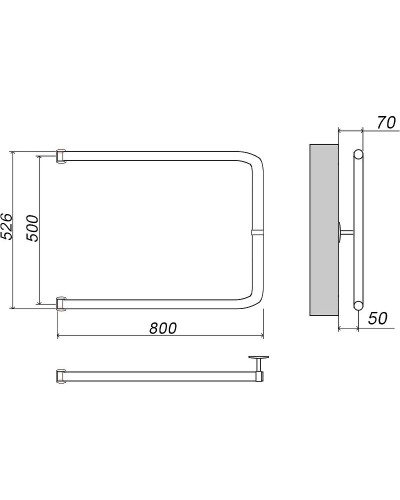 Водяной полотенцесушитель Grota Modesto 50х80 Хром