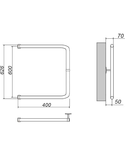 Водяной полотенцесушитель Grota Modesto 60х40 Хром