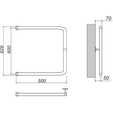 Водяной полотенцесушитель Grota Modesto 60х50 Хром