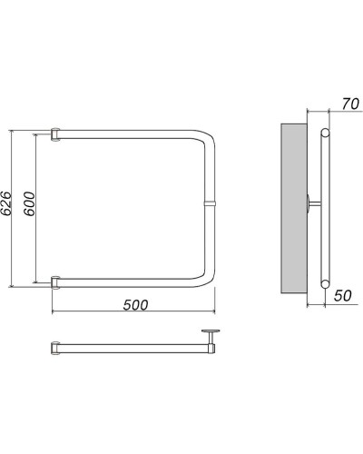 Водяной полотенцесушитель Grota Modesto 60х50 Хром