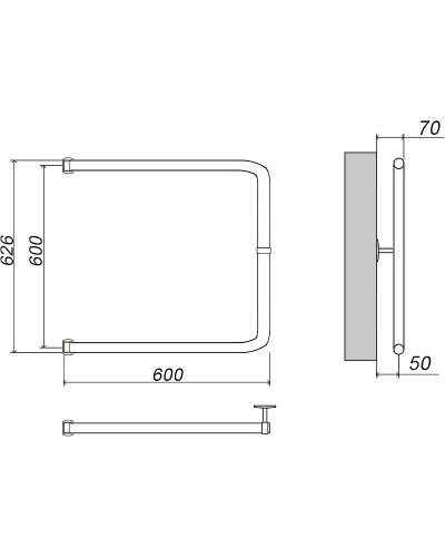Водяной полотенцесушитель Grota Modesto 60х60 Хром
