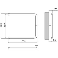 Водяной полотенцесушитель Grota Modesto 60х70 Хром
