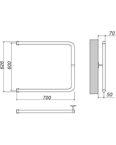 Водяной полотенцесушитель Grota Modesto 60х70 Хром