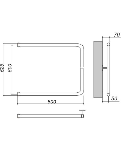 Водяной полотенцесушитель Grota Modesto 60х80 Хром