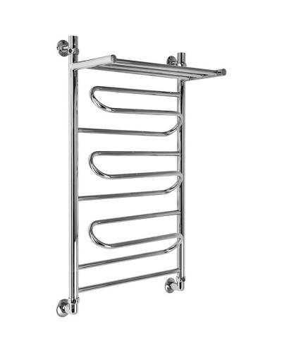 Водяной полотенцесушитель Ника Curve ЛZ/ВП 80x60 с полкой Хром