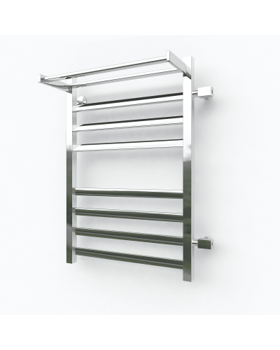 Водяной полотенцесушитель Эрато Квадрат 17 1200х500 (с верхней полкой и правым боковым подключением)