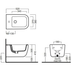 Биде Hatria Bianca Y1X501 подвесное Белое