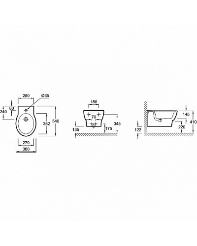 Биде Jacob Delafon Ove E1586-00 подвесное Белое