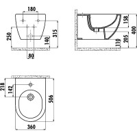 Биде Creavit Free FE510-00AM00E-0000 подвесное Антрацит матовое