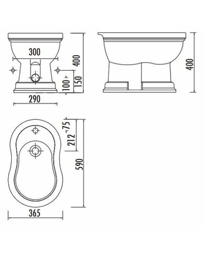 Биде Creavit Klasik KL500-00PR00E-0000 Карамель