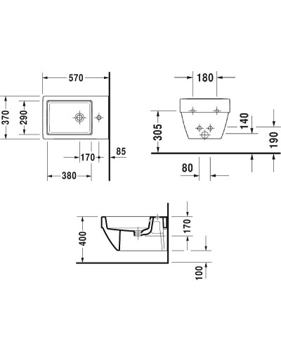 Биде Duravit Vero Air 2274150000 подвесное Белое
