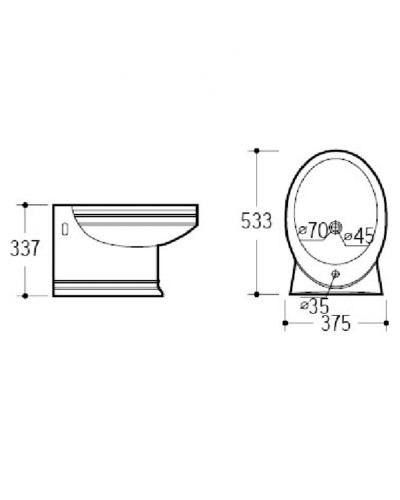 Биде Boheme Puro 955 подвесное Белое
