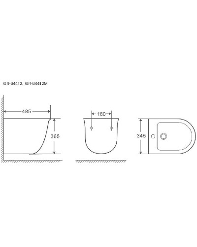 Биде Grossman GR-B4412 подвесное Белое