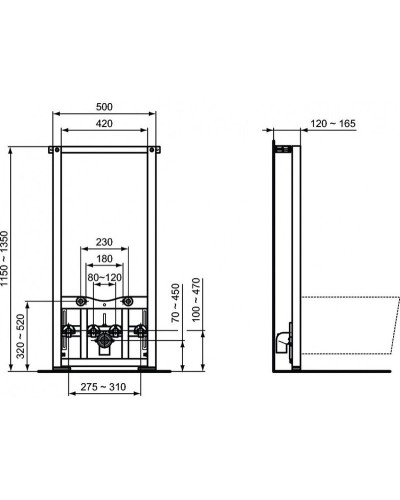 Комплект биде с инсталляцией Ideal Standard Tesi D386801 Белый