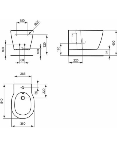 Биде Ideal Standard Connect E799701 подвесное Белое