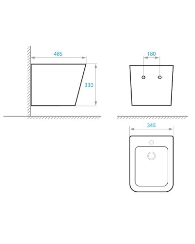 Биде Koller Pool Kvadro KR-0485-B подвесное Белое