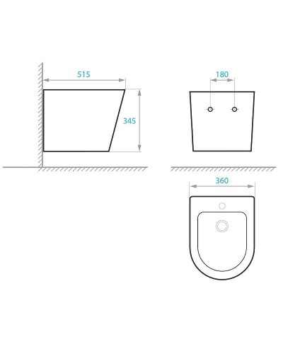 Биде Koller Pool Orion OR-0515-B подвесное Белое