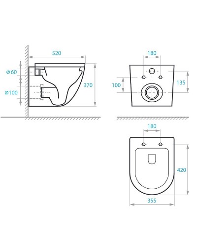 Биде Koller Pool Round RN-0495-B подвесное Белое