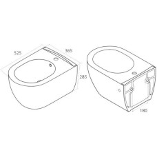 Биде Boheme Bianca 964-W подвесное Белый глянец