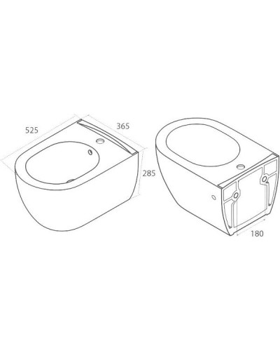 Биде Boheme Bianca 964-W подвесное Белый глянец