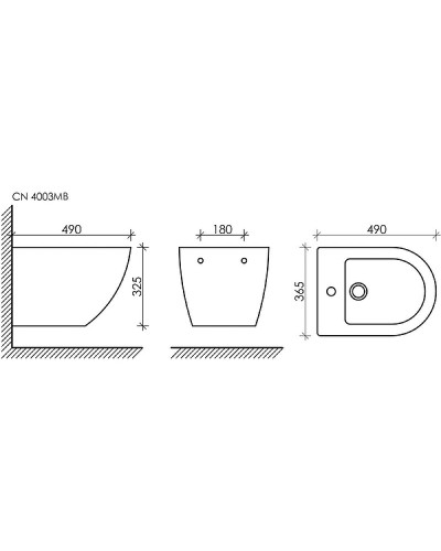 Биде Ceramica Nova Metropol CN4003MB подвесное Черное