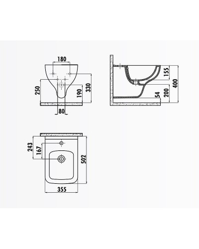 Биде Creavit Bene BN510-00CB00E-0000 подвесное Белое