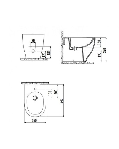 Биде Creavit Mare MA500-00CB00E-0000 Белое