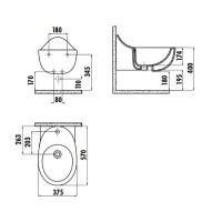 Биде Creavit Foglia FG510-00CB00E-0000 подвесное Белое