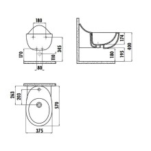 Биде Creavit Foglia FG510-00CB00E-0000 подвесное Белое