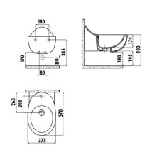 Биде Creavit Foglia FG510-00CB00E-0000 подвесное Белое