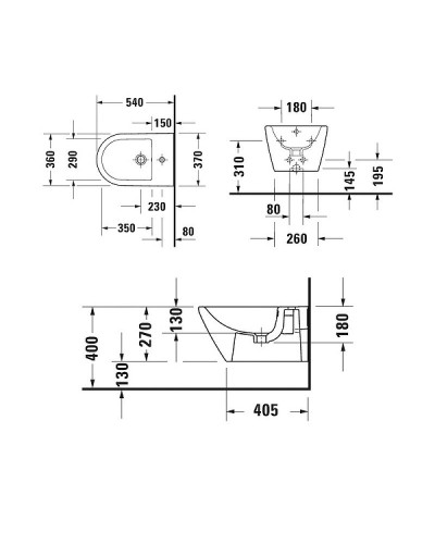 Биде Duravit D-Neo 2294150000 подвесное Белый