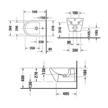 Биде Duravit D-Neo 2295150000 подвесное Белый