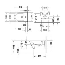 Биде Duravit D-Neo 2295150000 подвесное Белый