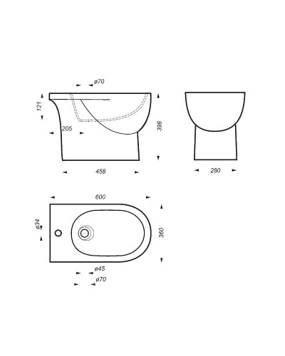 Биде Sanita Luxe Art ARTSLBI01 Белое
