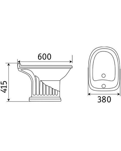 Биде CeramaLux Lux Classic J-816 Белое