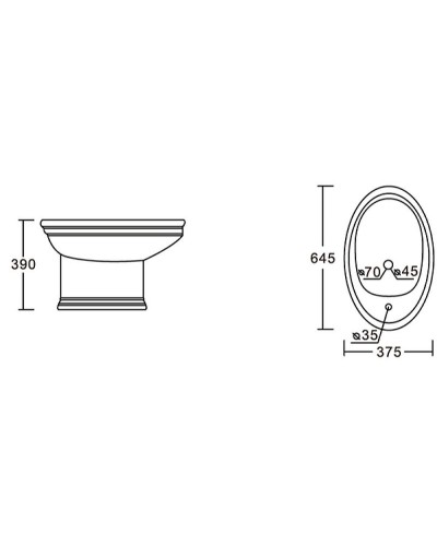 Биде CeramaLux Lux Classic 2051 Белое