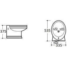 Биде CeramaLux Lux Classic 1413 подвесное Белое