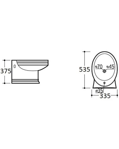Биде CeramaLux Lux Classic 1413 подвесное Белое