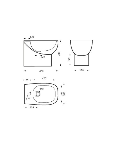 Биде Sanita Luxe Infinity INFSLBI01 Белое