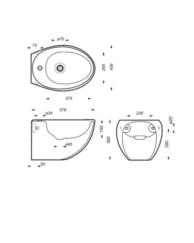 Биде Sanita Luxe Ringo RNGSLBI01 подвесное Белое