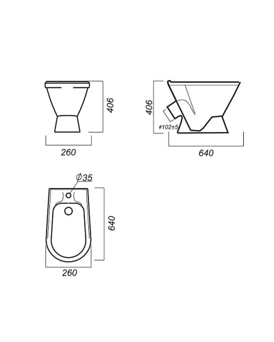 Биде Sanita Самарское SMRSABI01 Белое